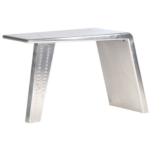 vidaXL Desk Airplane Wing Design Silver 112x50x76 cm Metal