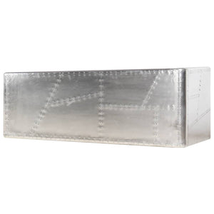 vidaXL Desk Airplane Wing Design Silver 112x50x76 cm Metal
