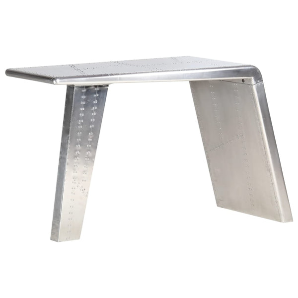 vidaXL Desk Airplane Wing Design Silver 112x50x76 cm Metal