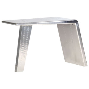 vidaXL Desk Airplane Wing Design Silver 112x50x76 cm Metal