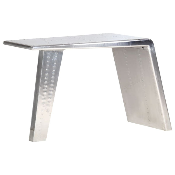 vidaXL Desk Airplane Wing Design Silver 112x50x76 cm Metal