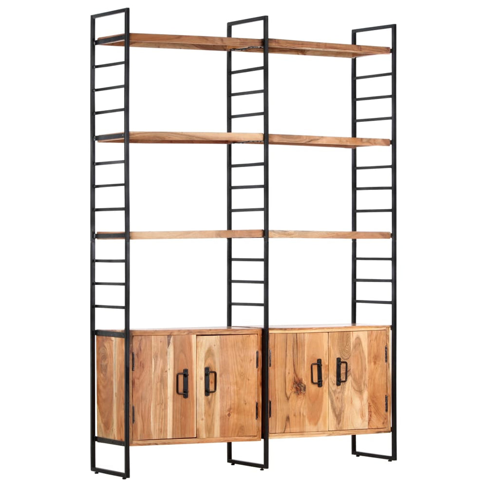 vidaXL Bookcase 4 Tiers 124x30x180 cm Solid Acacia Wood