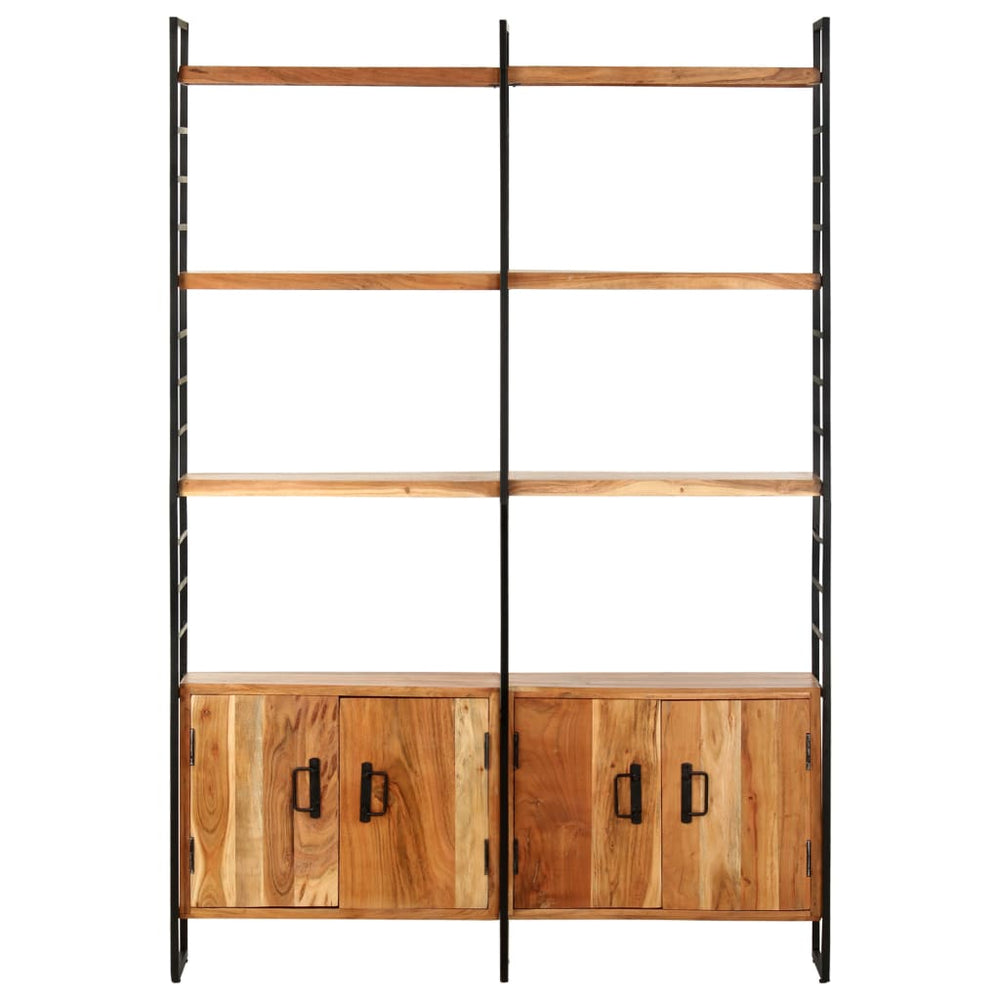vidaXL Bookcase 4 Tiers 124x30x180 cm Solid Acacia Wood