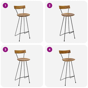 vidaXL Bar Stools 2 pcs Solid Teak Wood
