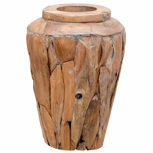 vidaXL Decorative Vase 40 x 60 cm Solid Teak Wood