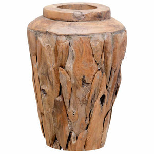 vidaXL Decorative Vase 40 x 60 cm Solid Teak Wood