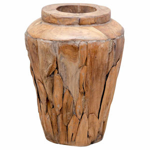 vidaXL Decorative Vase 40 x 60 cm Solid Teak Wood