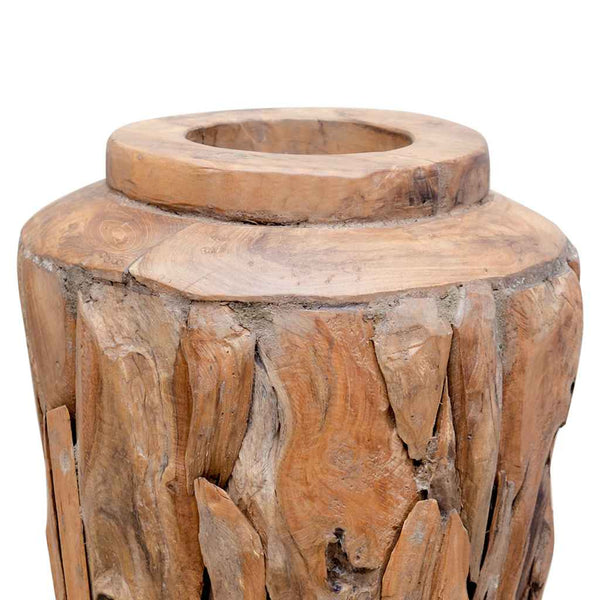 vidaXL Decorative Vase 40 x 60 cm Solid Teak Wood
