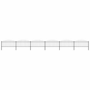vidaXL Garden Fence with Spear Top Steel 1070 x 75 cm Black