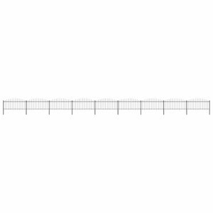 vidaXL Garden Fence with Spear Top Steel 1603.5 x 75 cm Black