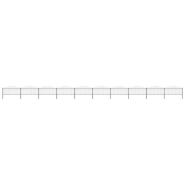 vidaXL Garden Fence with Spear Top Steel 178.5 x 75 cm Black