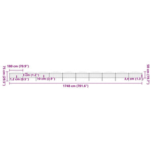 vidaXL Garden Fence with Spear Top Steel 178.5 x 75 cm Black