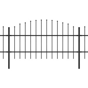 vidaXL Garden Fence with Spear Top Steel 537 x 100 cm Black