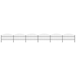 vidaXL Garden Fence with Spear Top Steel 1070 x 100 cm Black