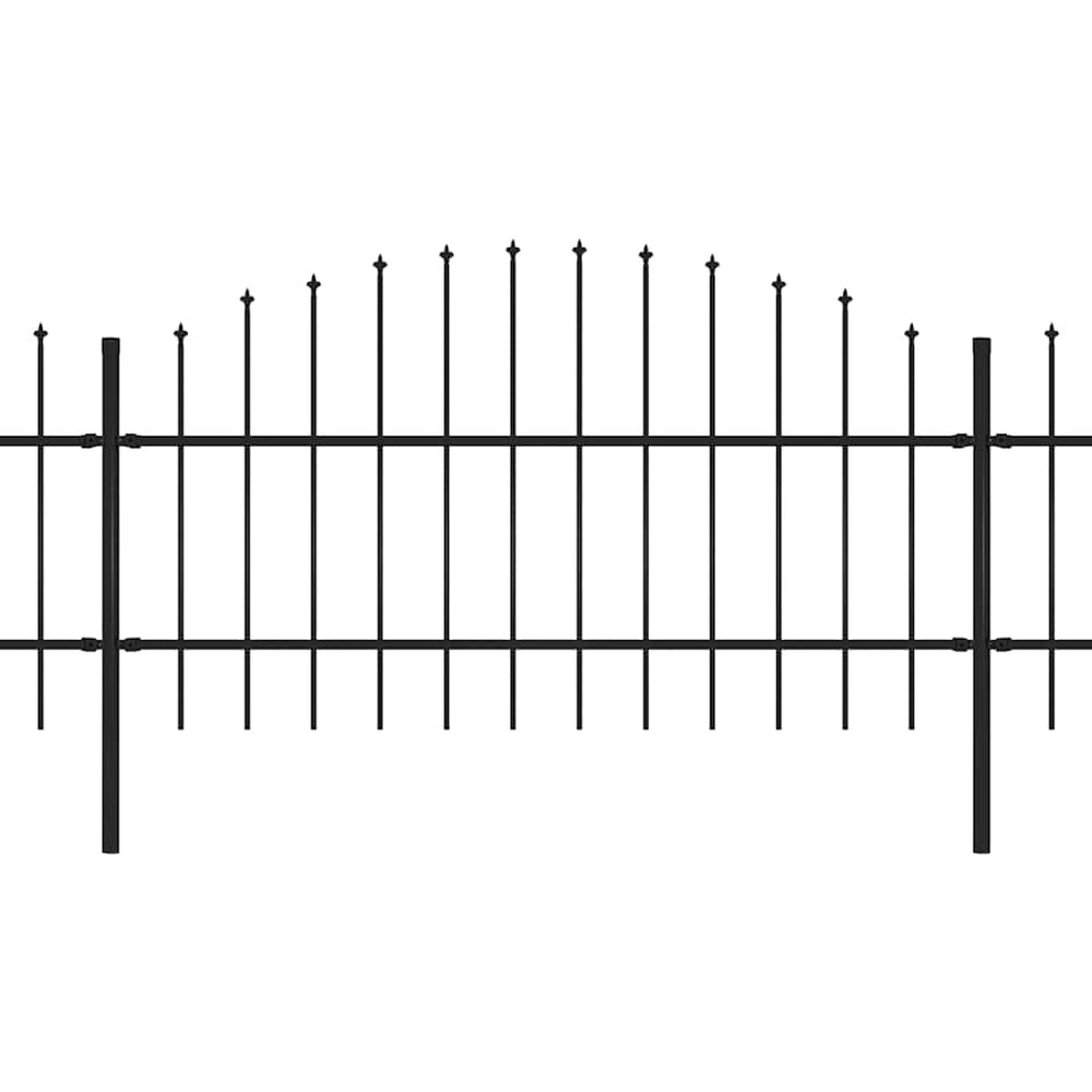 vidaXL Garden Fence with Spear Top Steel 1426 x 100 cm Black