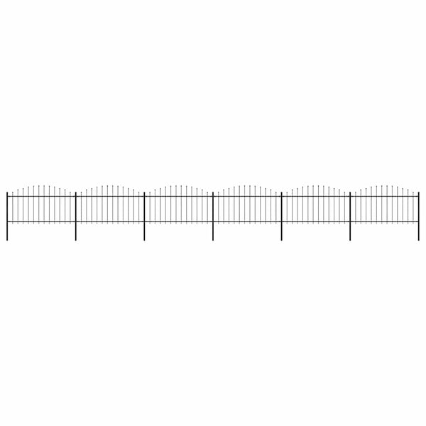 vidaXL Garden Fence with Spear Top Steel 1070 x 150 cm Black