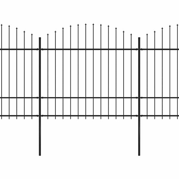 vidaXL Garden Fence with Spear Top Steel 537 x 175 cm Black