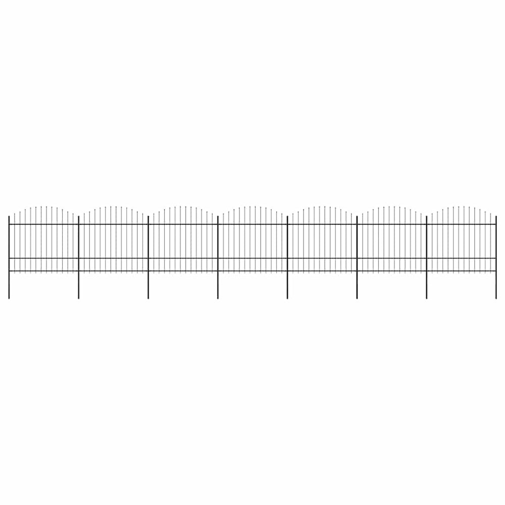 vidaXL Garden Fence with Spear Top Steel 1248 x 175 cm Black