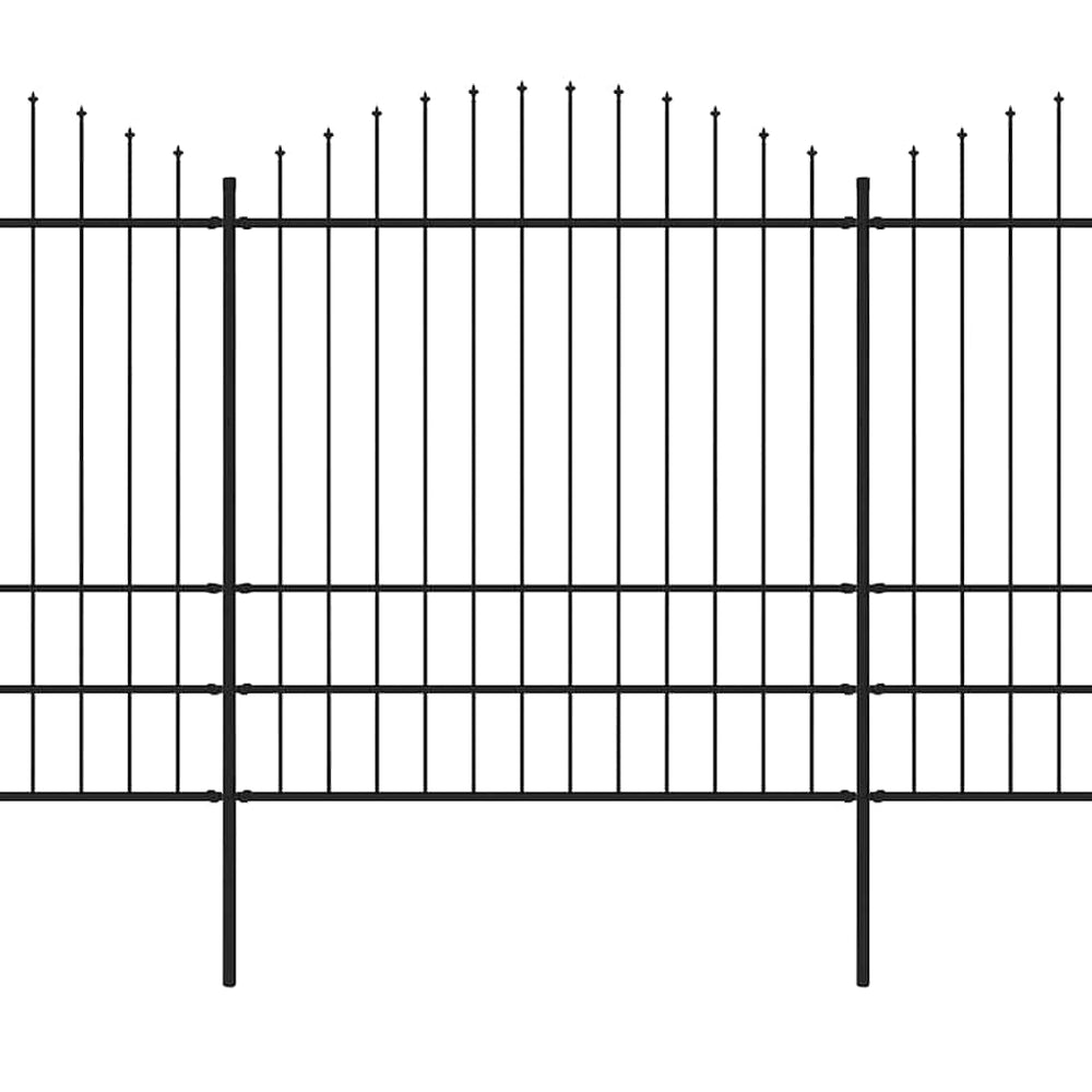 vidaXL Garden Fence with Spear Top Steel 1070 x 200 cm Black