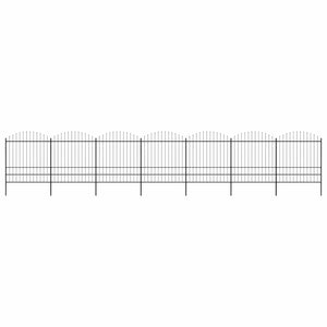vidaXL Spear-top Garden Fence Steel 1248 x 200 cm Black