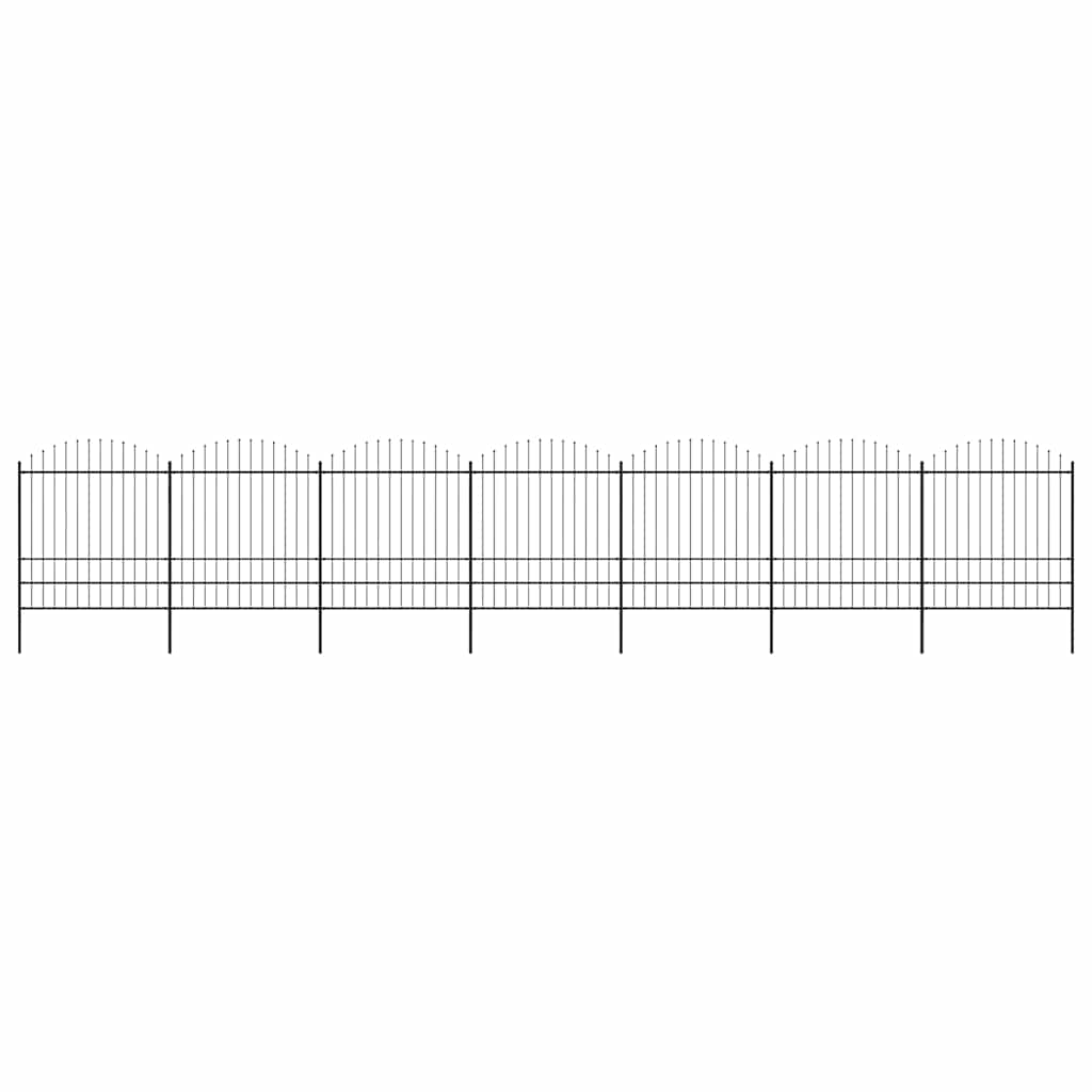 vidaXL Spear-top Garden Fence Steel 1248 x 200 cm Black