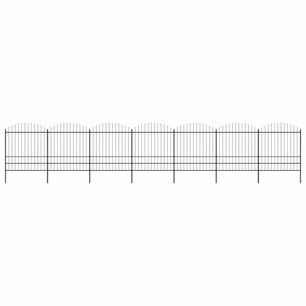 vidaXL Spear-top Garden Fence Steel 1248 x 200 cm Black