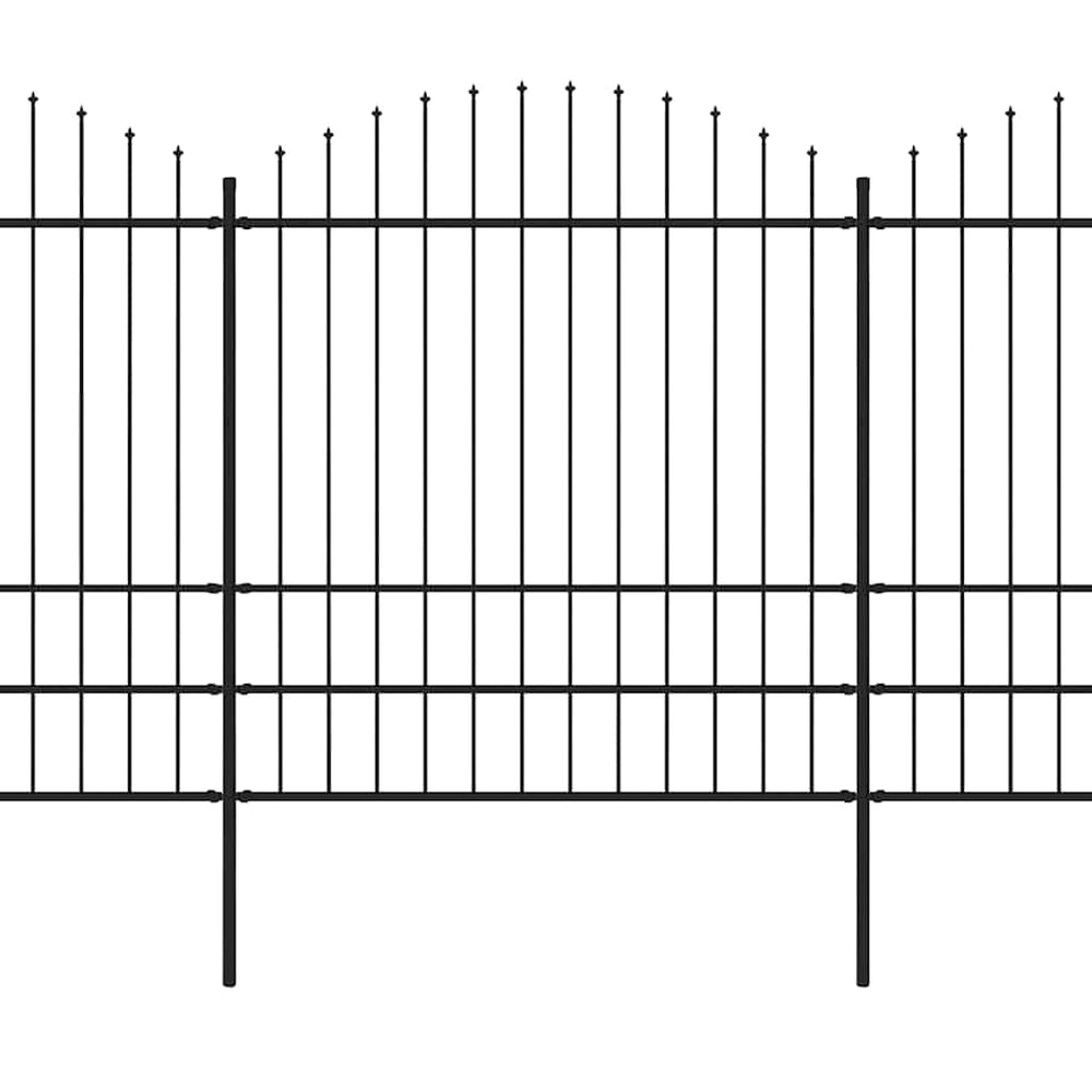 vidaXL Spear-top Garden Fence Steel 1248 x 200 cm Black