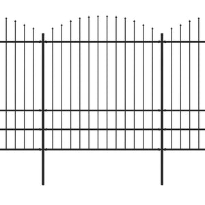 vidaXL Spear-top Garden Fence Steel 1248 x 200 cm Black