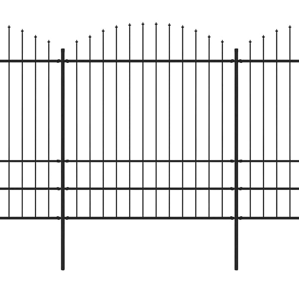 vidaXL Spear-top Garden Fence Steel 1248 x 200 cm Black
