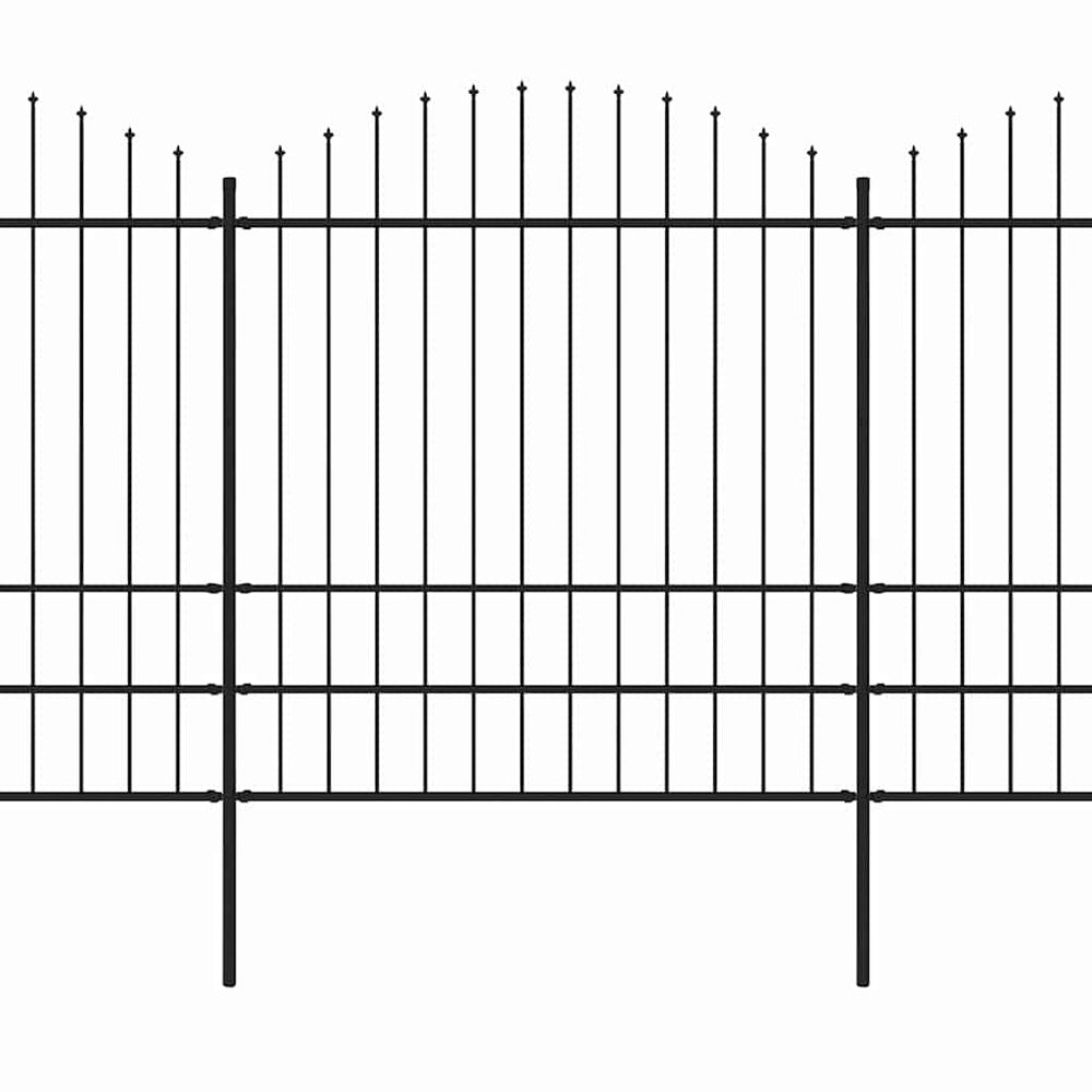 vidaXL Garden Fence with Spear Top Steel 1603.5 x 200 cm Black
