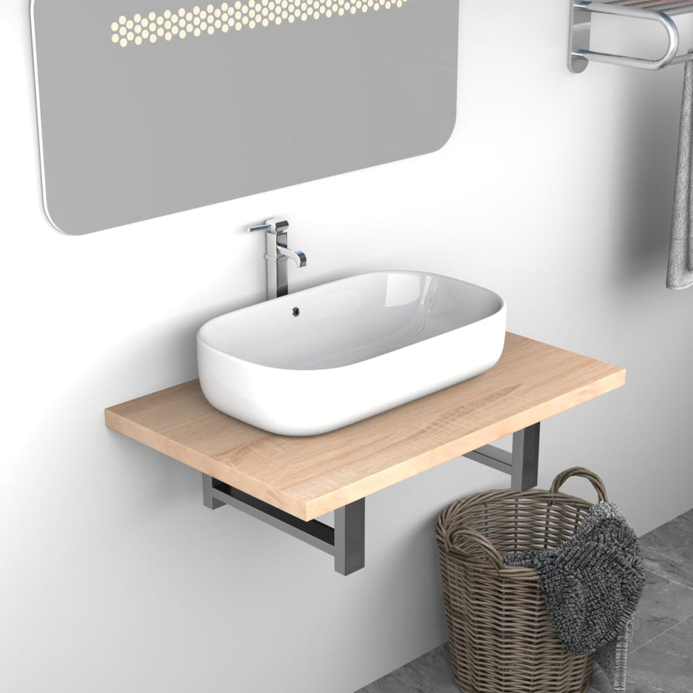 vidaXL Bathroom Cabinet Oak Brown 60×40×16.3 cm