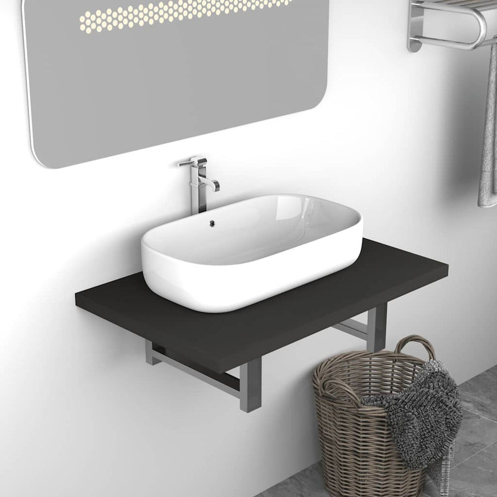 vidaXL Bathroom Cabinet Grey 60x40x16.3 cm