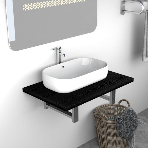 vidaXL Bathroom Cabinet Black 60x40x16.3 cm
