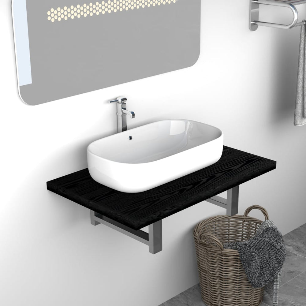vidaXL Bathroom Cabinet Black 60x40x16.3 cm