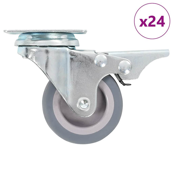 vidaXL 24 Pcs. Swivel Casters 50 mm