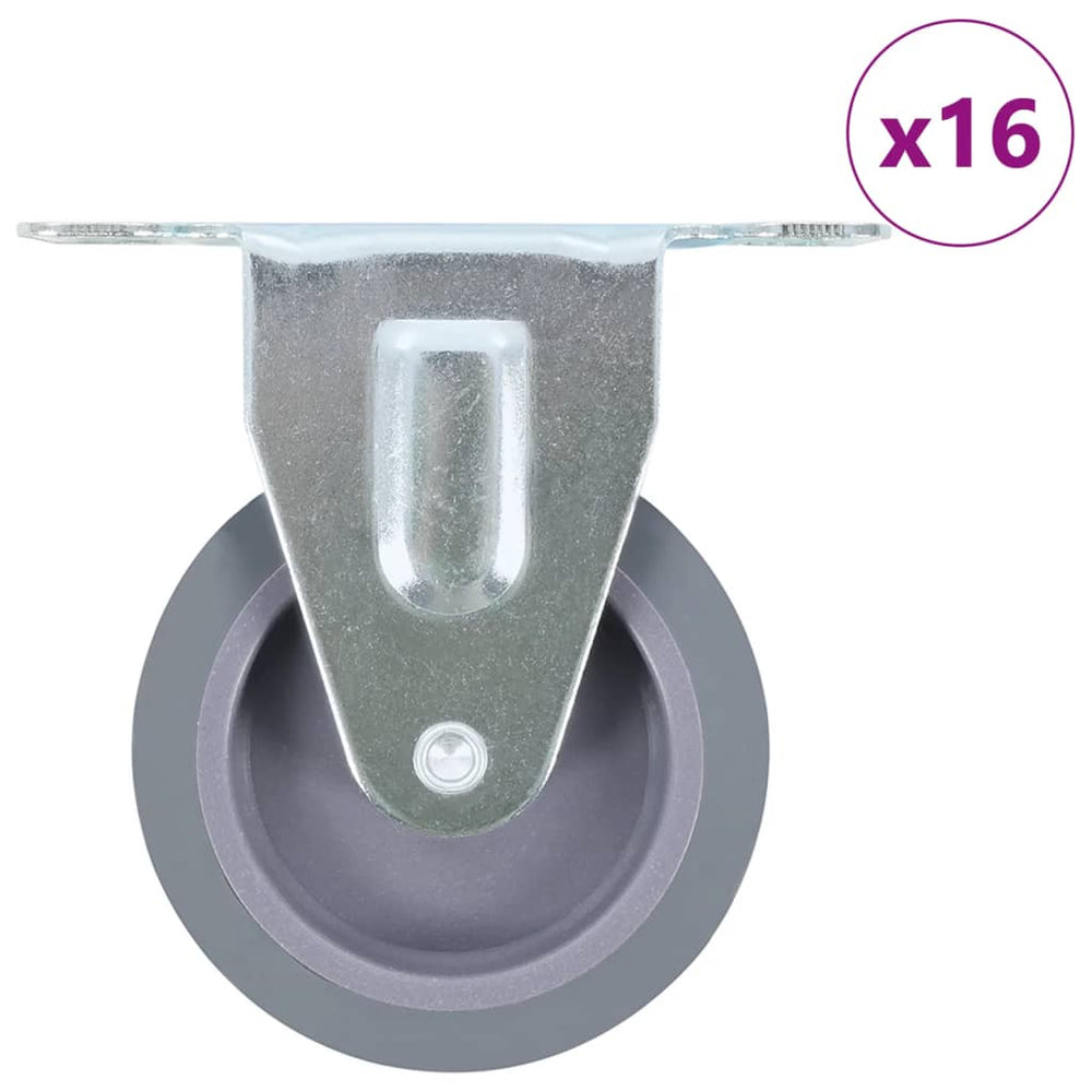 vidaXL 16 Pcs. Fixed Casters 75 mm