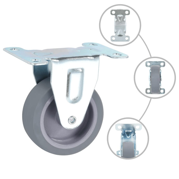 vidaXL 24 Pcs. Fixed Casters 75 mm