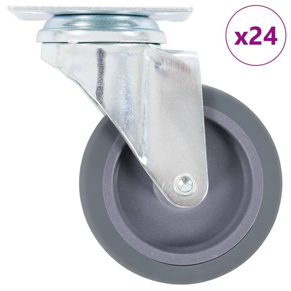vidaXL 24 Pcs. Swivel Casters 75 mm