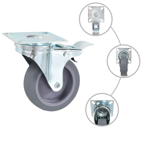 vidaXL 12 pcs Swivel Castors 75 mm
