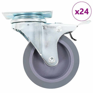 vidaXL 24 Pcs. Swivel Casters 75 mm