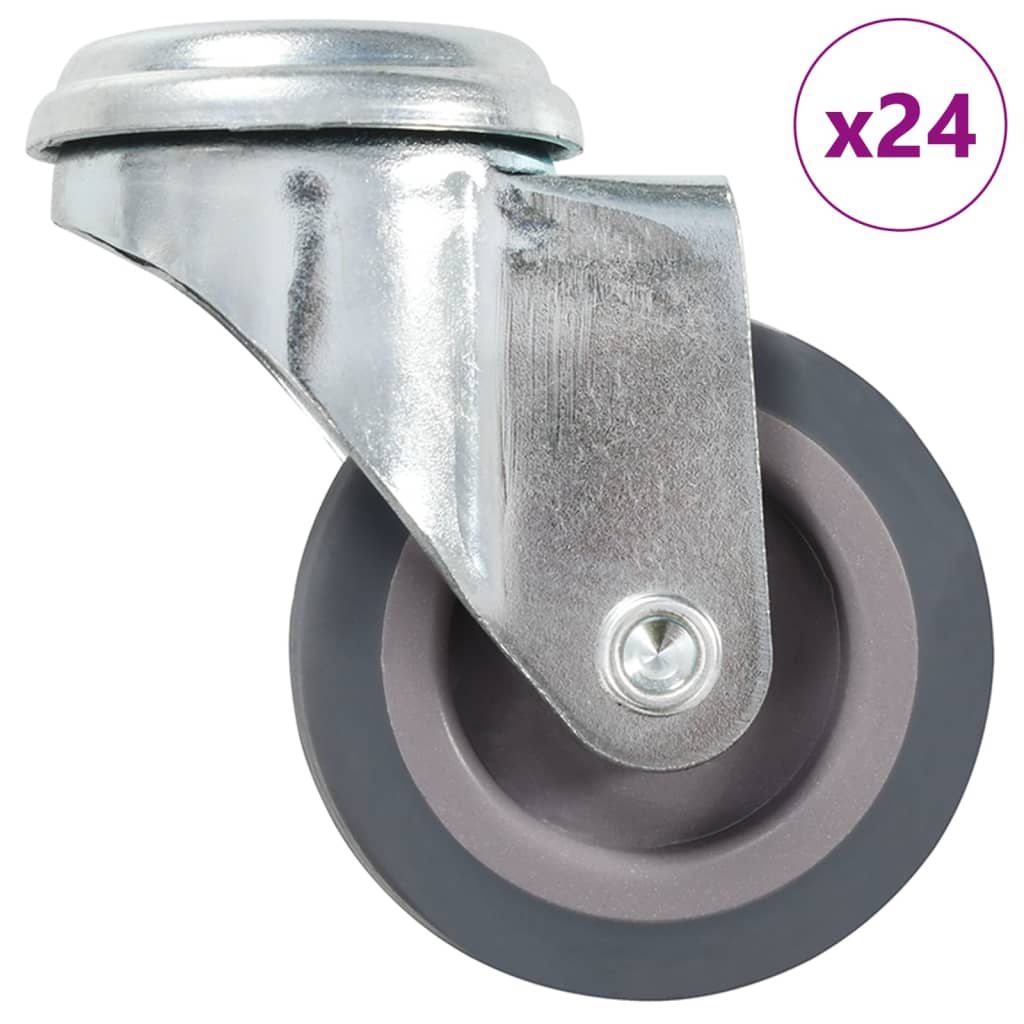 vidaXL 24 Pcs Swivel Castors with Bolt Hole 50 mm