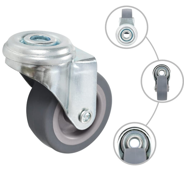 vidaXL 24 Pcs Swivel Castors with Bolt Hole 50 mm