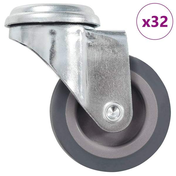 vidaXL 32 Swivel Castor Wheels with Bolt Hole 50 mm