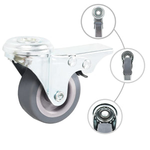 vidaXL 12 pcs Swivel Casters with Top Plate Hole 50 mm
