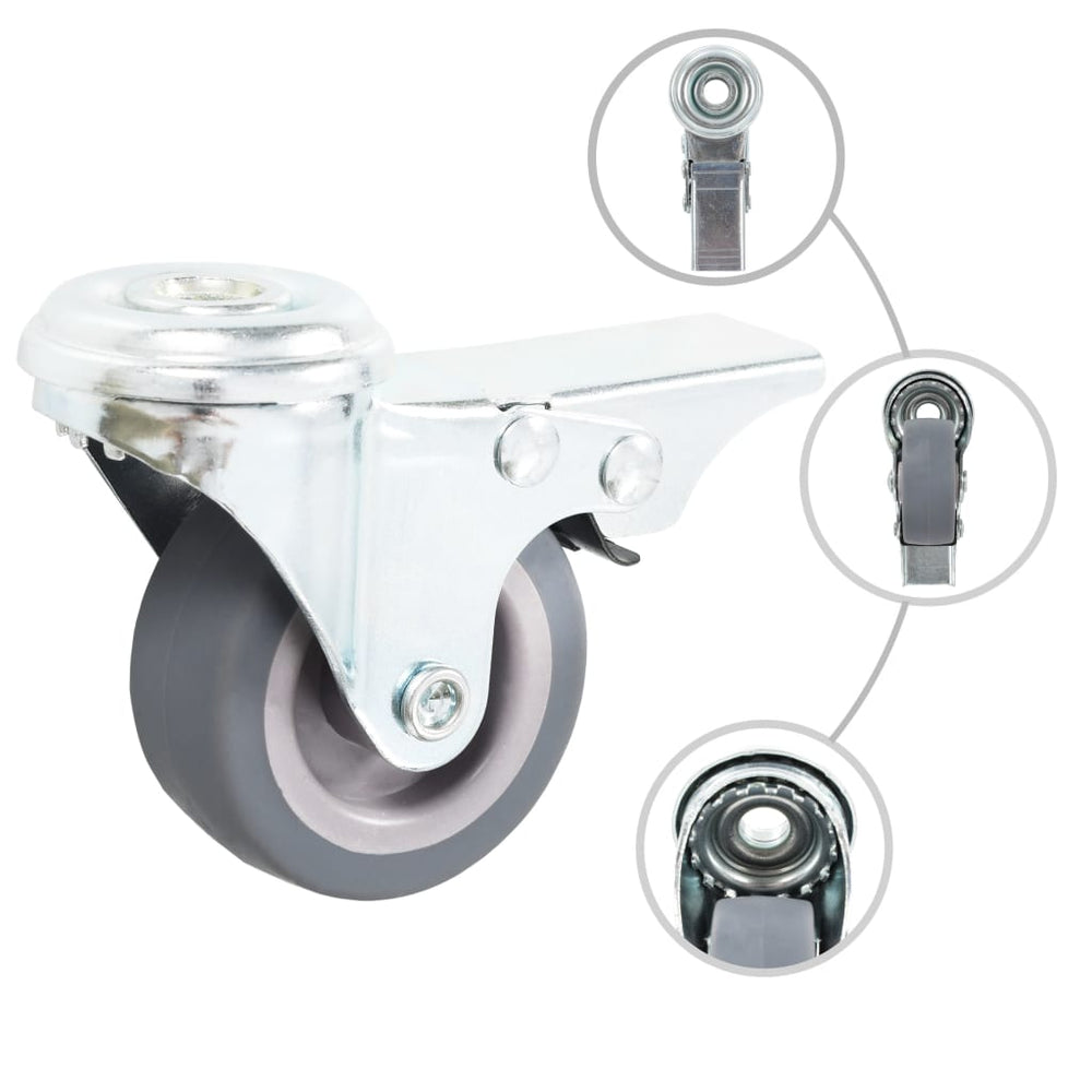 vidaXL 32 pcs Swivel Casters with Top Plate 50 mm