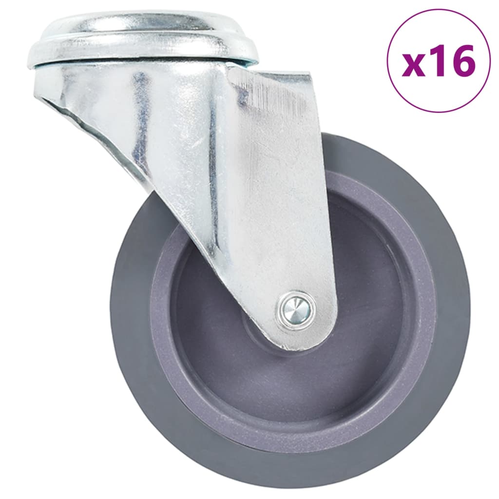 vidaXL 16 Swivel Castor Wheels with Bolt Hole 75 mm