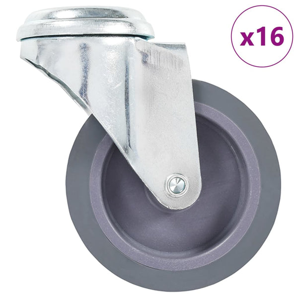 vidaXL 16 Swivel Castor Wheels with Bolt Hole 75 mm