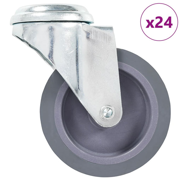 vidaXL 24 Pcs. Swivel Casters with Bolt Hole 75 mm