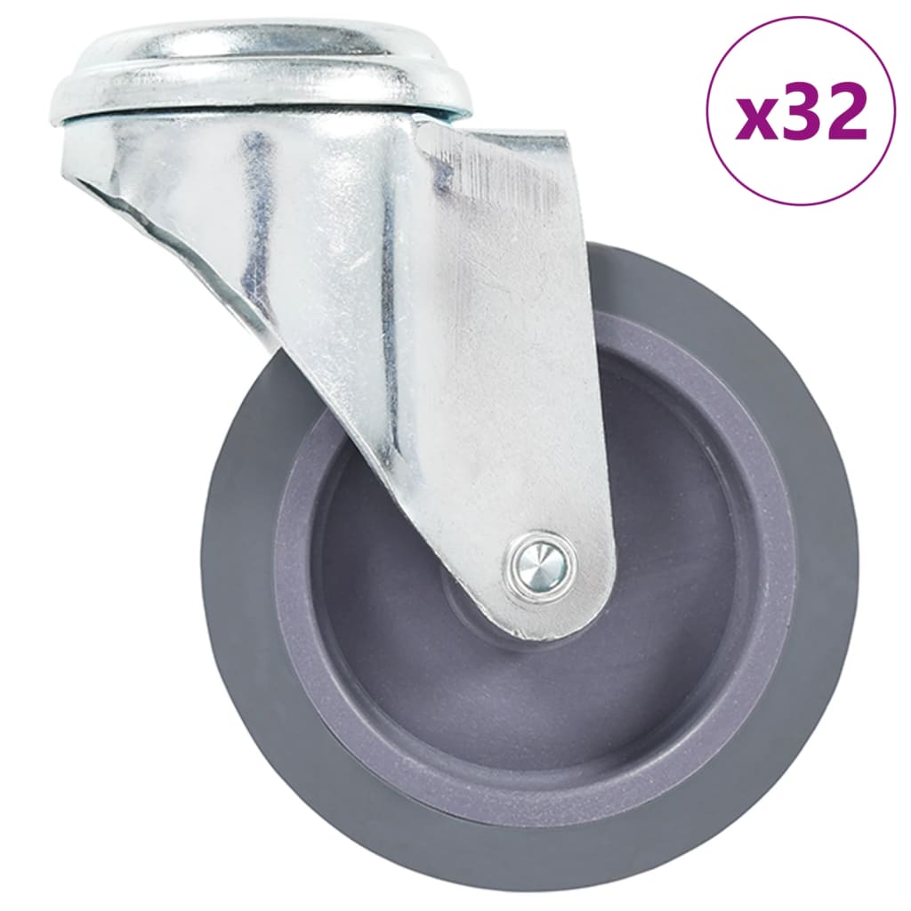 vidaXL 32 Swivel Casters with Bolt Hole 75 mm