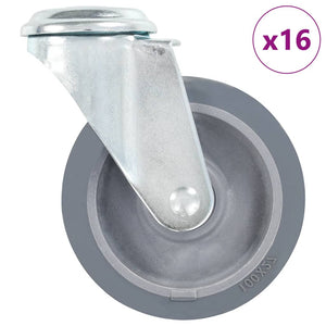 vidaXL 16 Pcs. Swivel Casters with Bolt Hole 100 mm